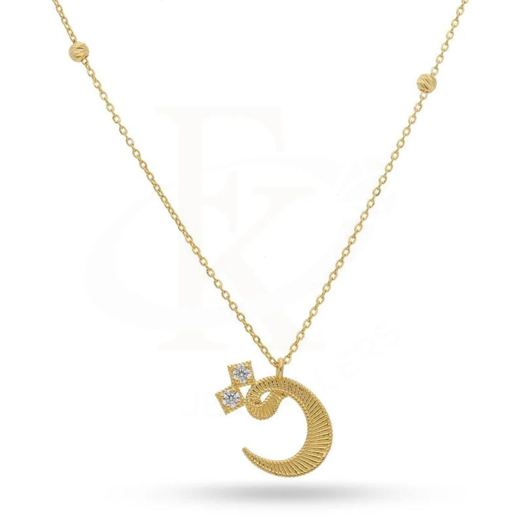 Heart Necklaces -Gold Arabic Alphabet ق Necklace 21KT - FKJNKL21K2141