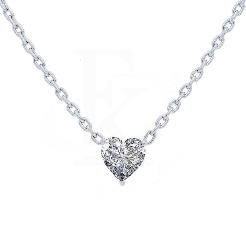 Green Necklaces -Swarovski Zirconia Heart Solitaire Necklace in 925 Silver - FKJNKL1942