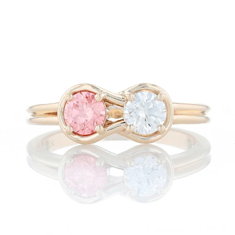 Ladies Rings for Dreamers-Pink Diamond Knot Ring