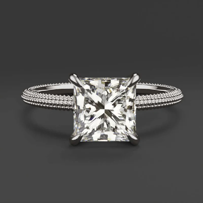 Ladies Engagement Rings Platinum Band-1.5ct GIA CERTIFIED J VS1 DIAMOND ENGAGEMENT RING PRINCESS CUT SOLITAIRE SQUARE