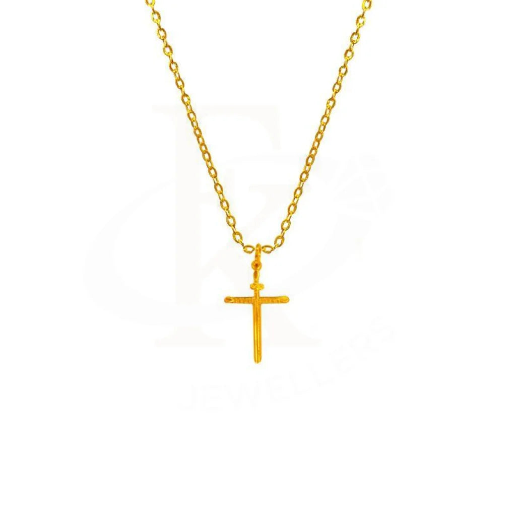 Art Deco Necklaces -Gold Cross Necklace (Chain with Pendant) 18KT - FKJNKL1619