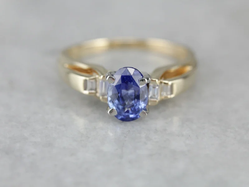 Ladies Engagement Rings Two Stone-Elegant Sapphire Engagement Ring