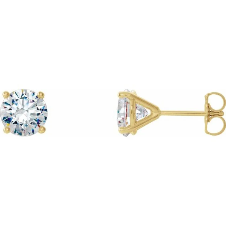 Ladies Earrings for Explorers-14K Yellow 2 CTW Natural Diamond Cocktail-Style Earrings