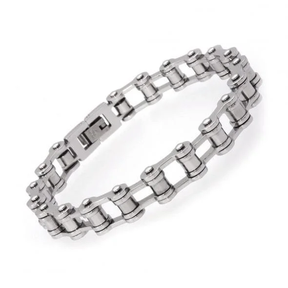 Statement Charm Bracelets -Unique & Co Stainless Steel Bike Chain Bracelet