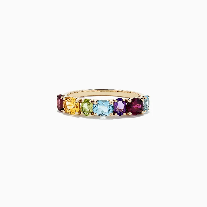 Ladies Rings with Taaffeite-Mosaic 14K Yellow Gold Multi Gemstone Ring, 1.90 TCW