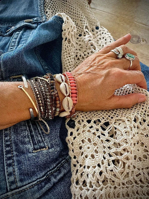 Flower Bracelets -Coral Bee Bracelet