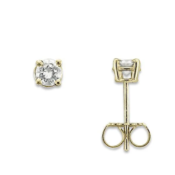 Ladies Earrings for Artists-14KT YELLOW GOLD 1/3 CTW ROUND DIAMOND EARRINGS