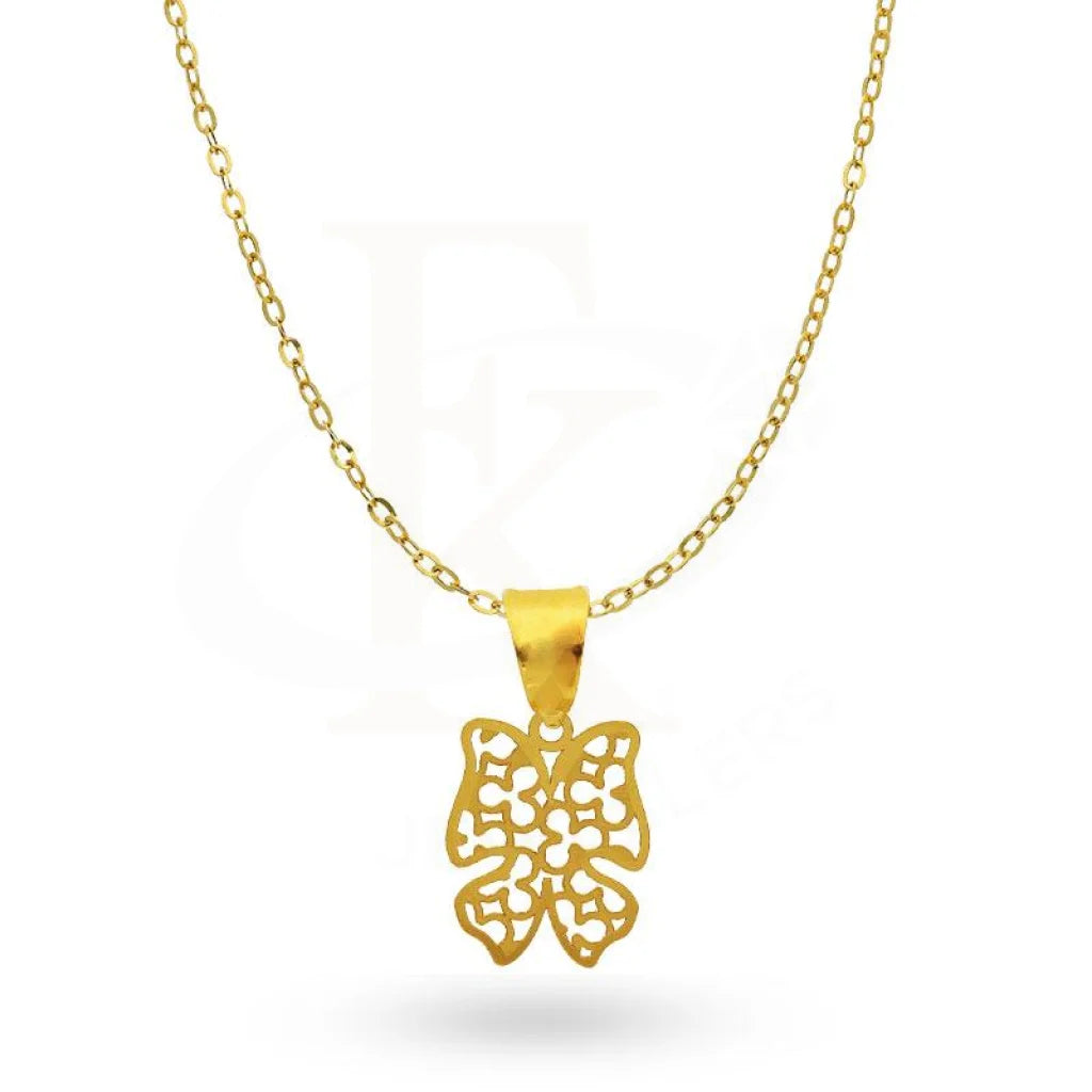 Matte Necklaces -Gold Necklace (Chain with Butterfly Pendant) 18KT - FKJNKL18K2046