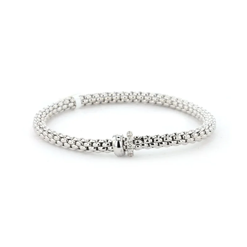 18K Gold Bracelets -0.29 ctw Diamond Stretch Bracelet