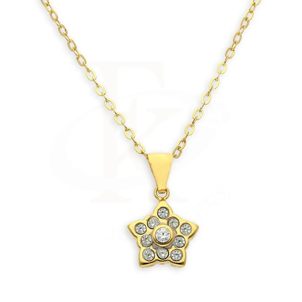 Stainless Steel Necklaces -Gold Necklace (Chain with Star Pendant) 18KT - FKJNKL18K2341