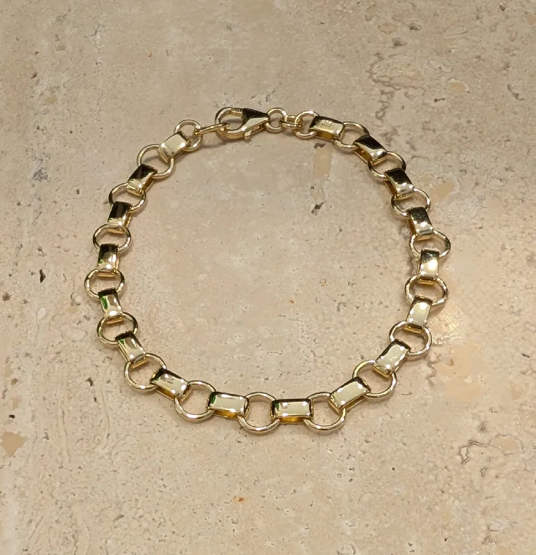 Quiet Bracelets -Gold Vermeil Link Design Bracelet