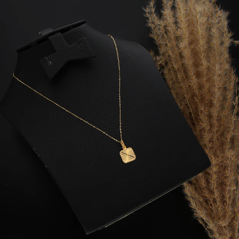 Timeless Necklaces -Gold Necklace (Chain With Square Shaped Pendant) 21KT - FKJNKL21KM9814