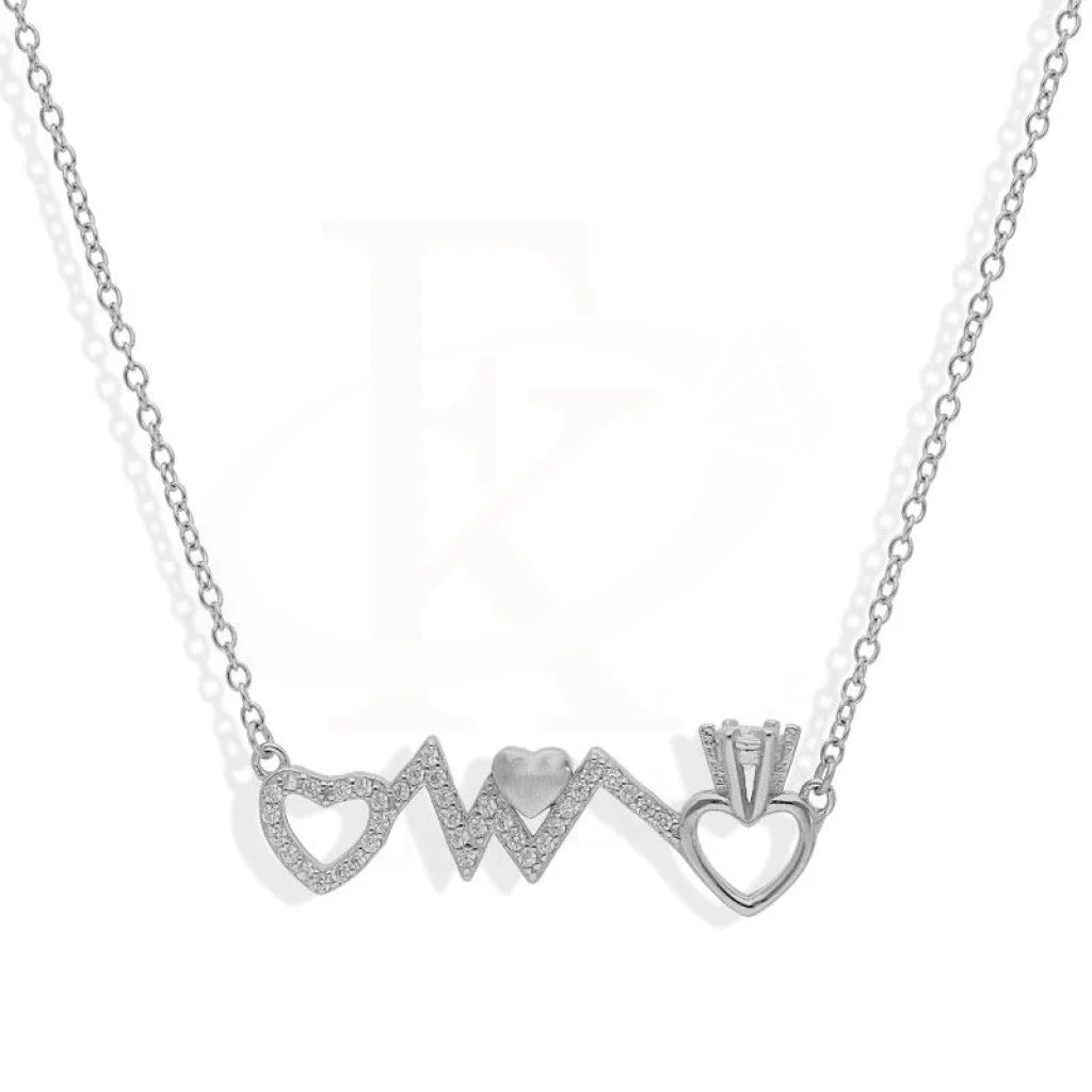 Yoga Necklaces -Sterling Silver 925 Heartbeat Necklace - FKJNKLSL2197