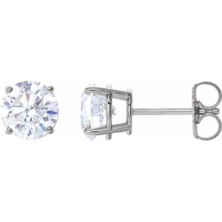 Ladies Earrings with Enstatite-14K White 2 CTW Natural Diamond Stud Earrings