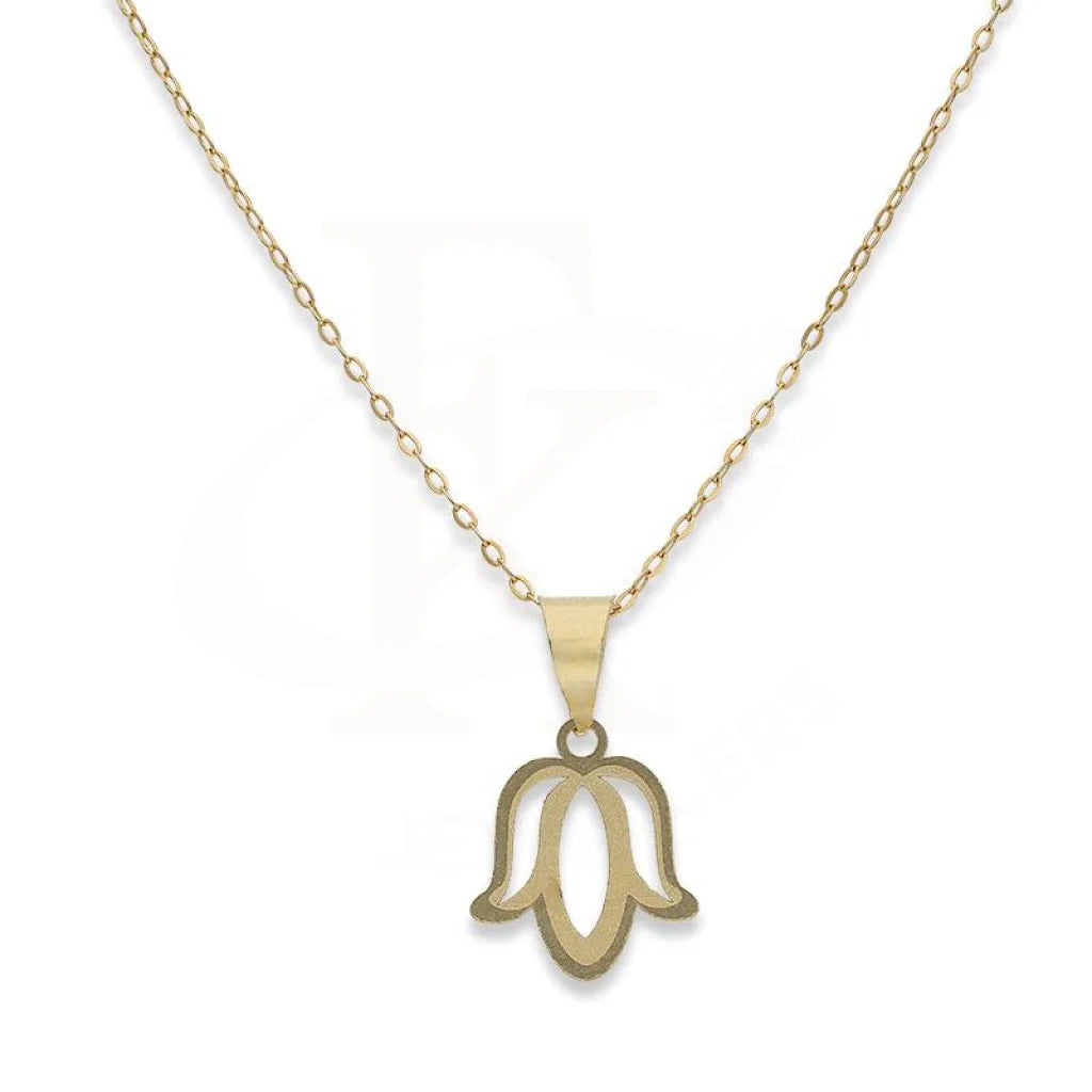 Farmhouse Necklaces -Gold Necklace (Chain with Lotus Flower Pendant) 18KT - FKJNKL18K2329