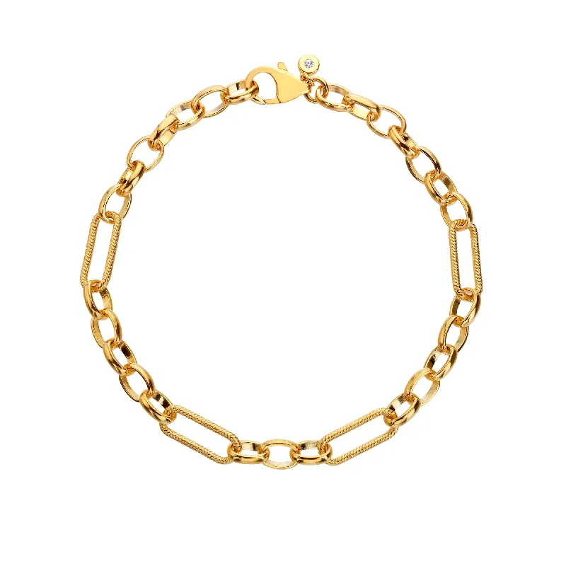 Polished Bracelets -Hot Diamonds Gold Vermeil Statement Link Bracelet