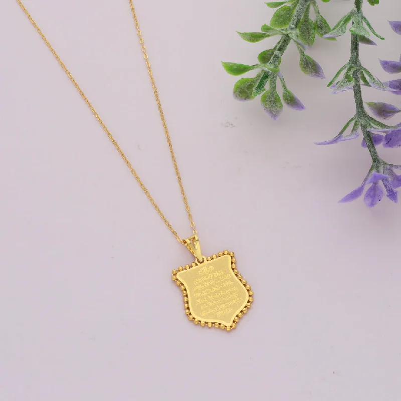 Trendy Necklaces -Gold Necklace (Chain Ayatul Kursi Pendant) 21KT - FKJNKL21KM9606