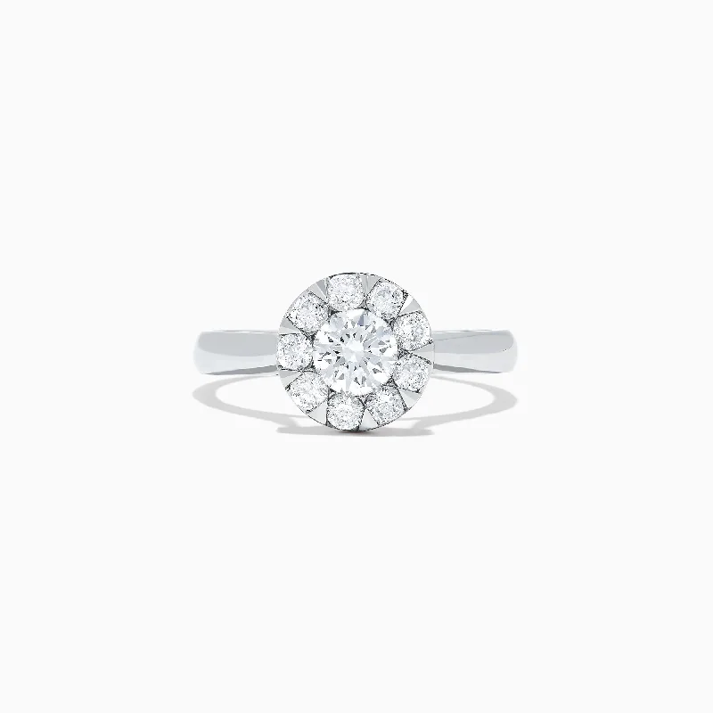 Ladies Rings with Howlite-Bouquet 14K White Gold Diamond Cluster Ring, 0.98 TCW