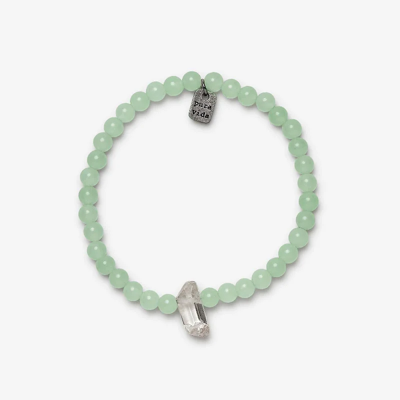 Green Bracelets -Green Quartz Intention Stretch Bracelet