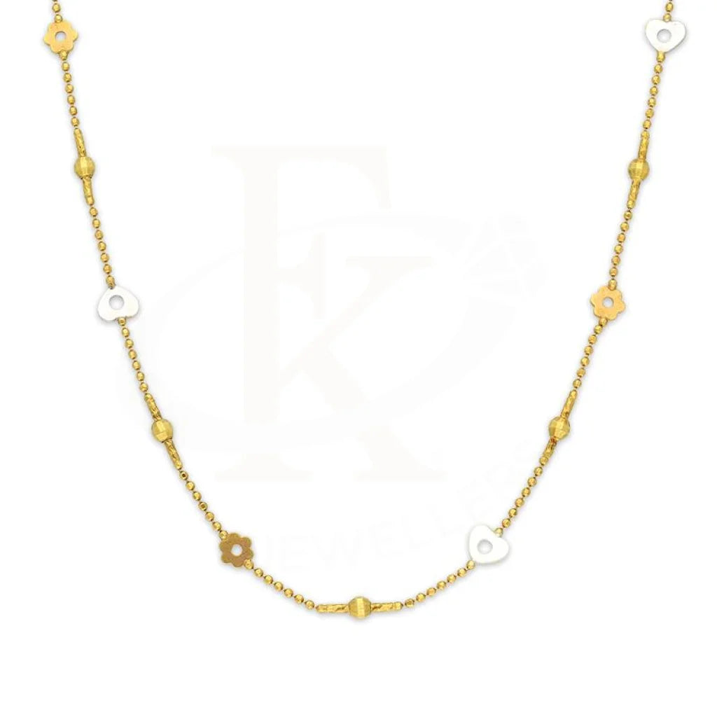 Yoga Necklaces -Dual Tone Gold Charm Necklace 18KT - FKJNKL18K3048