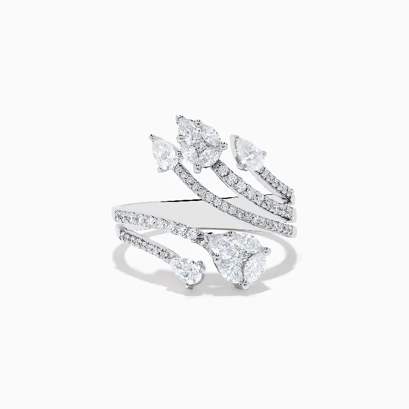 Ladies Rings with Clinozoisite-Pave Classica 14k White Gold Open Shank Diamond Ring 1.0 TCW