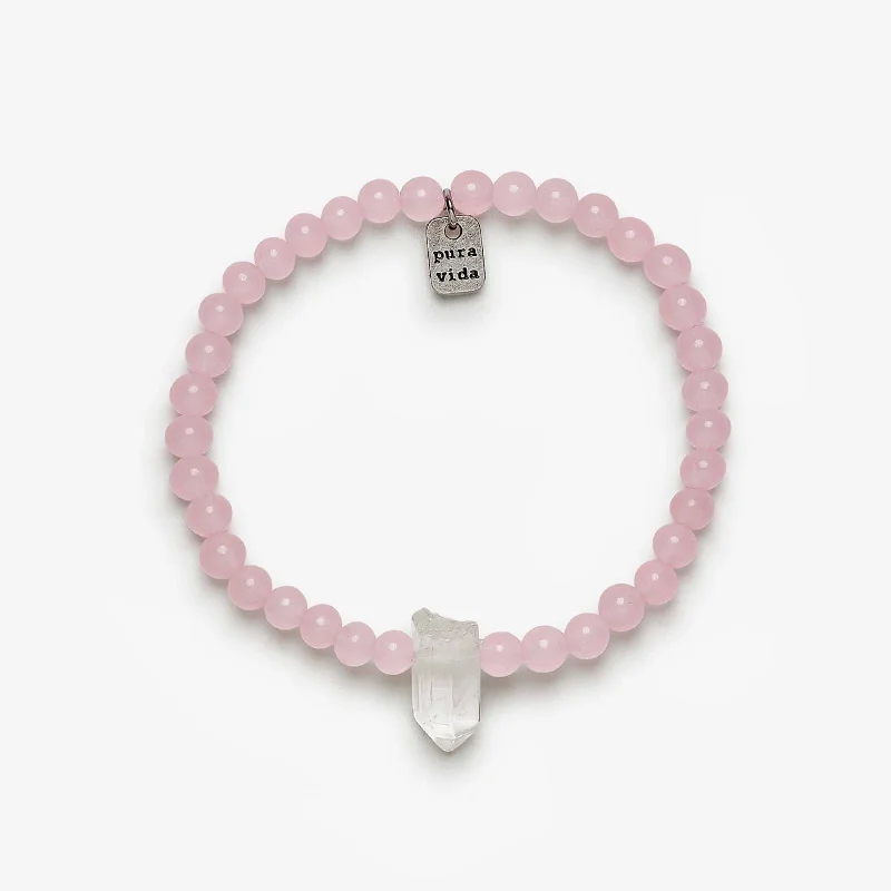 Nature-Inspired Bracelets -Rose Quartz Intention Stretch Bracelet