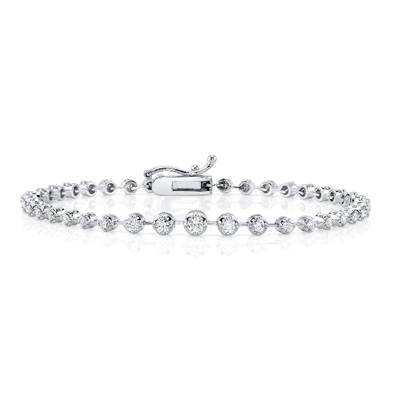 Delicate Bracelets -Gradient Bezel Diamond Bracelet, Large