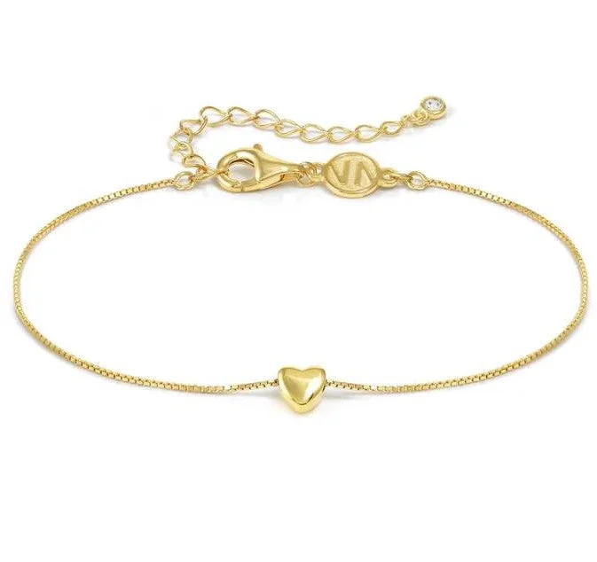 Family Bracelets -Nomination Gold Vermeil Cubic Zirconia Heart Bracelet