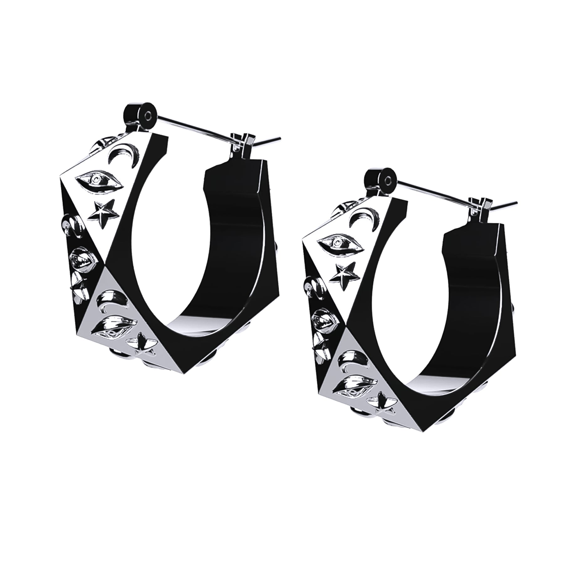 Ladies Earrings Arrow Shape-ASTROLOGY HOOP EARRING