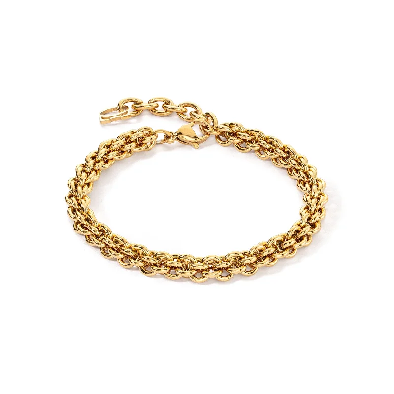 Black Bracelets -Coeur De Lion Gold Mesh Chain Bracelet