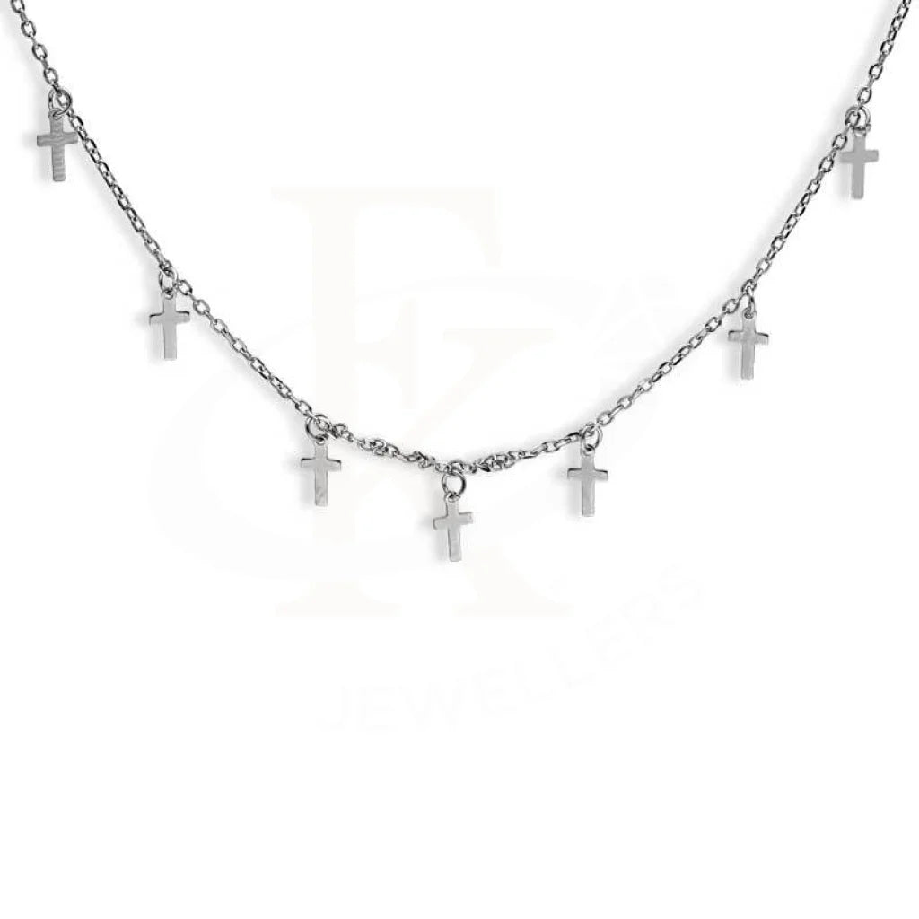 Crystal Necklaces -Sterling Silver 925 Cross Shaped Necklace - FKJNKLSL2971