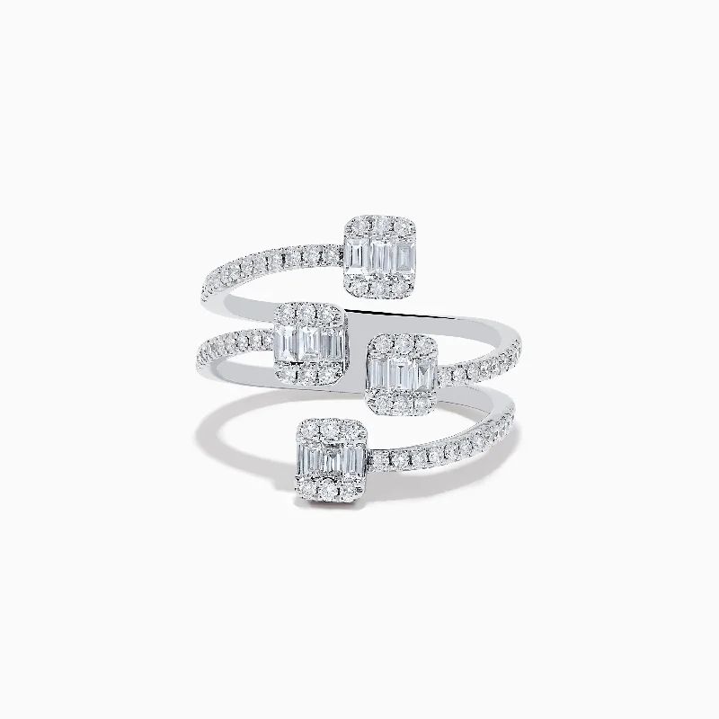 Ladies Rings for Moms-Classique 14K White Gold Diamond Ring