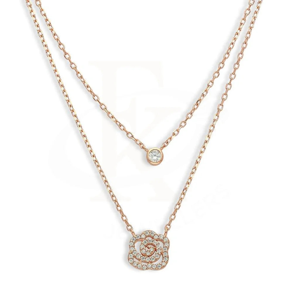 Sun Necklaces -Sterling Silver 925 Rose Gold Plated Flower Necklace - FKJNKLSL2627