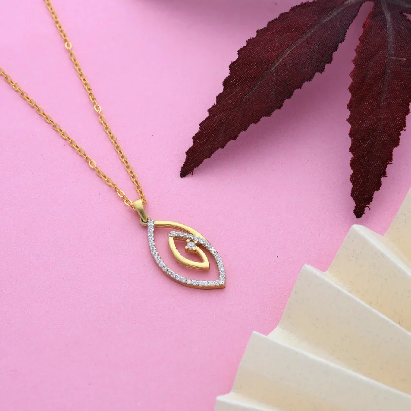 Dreamy Necklaces -Gold Necklace (Chain with Eye Shaped Pendant) 18KT - FKJNKL18K9177