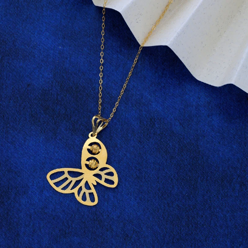 Club Necklaces -Gold Necklace (Chain Butterfly Shaped Pendant) 21KT - FKJNKL21KM9568