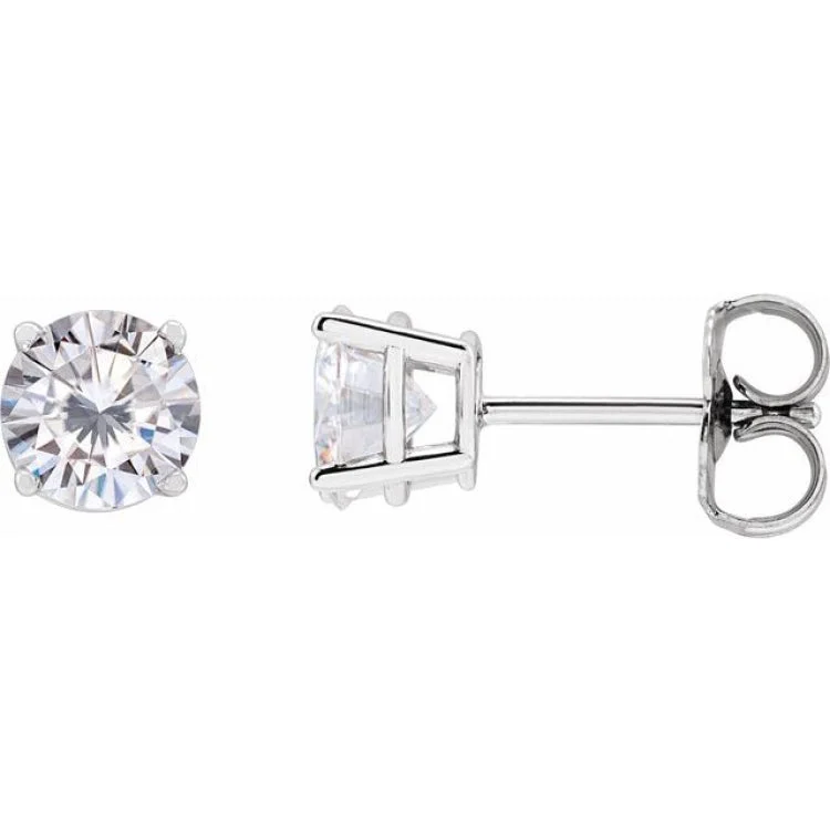 Ladies Earrings for Travel-Platinum 5.5 mm Stuller Lab-Grown Moissanite Stud Earrings