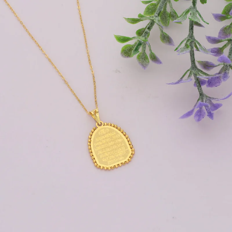 Opal Necklaces -Gold Necklace (Chain Ayatul Kursi Pendant) 21KT - FKJNKL21KM9605