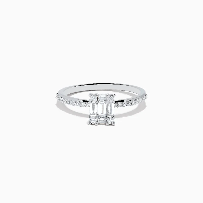 Ladies Rings with Agate-Classique 14K White Gold Diamond Ring