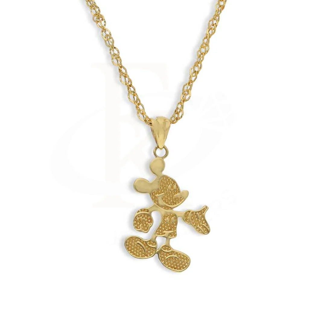 Planet Necklaces -Gold Necklace (Chain With Mickey Mouse Pendant) 18KT - FKJNKL18K3086