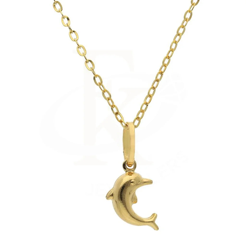 Minimalist Necklaces -Gold Necklace (Chain with Dolphin Pendant) 18KT - FKJNKL18K2520