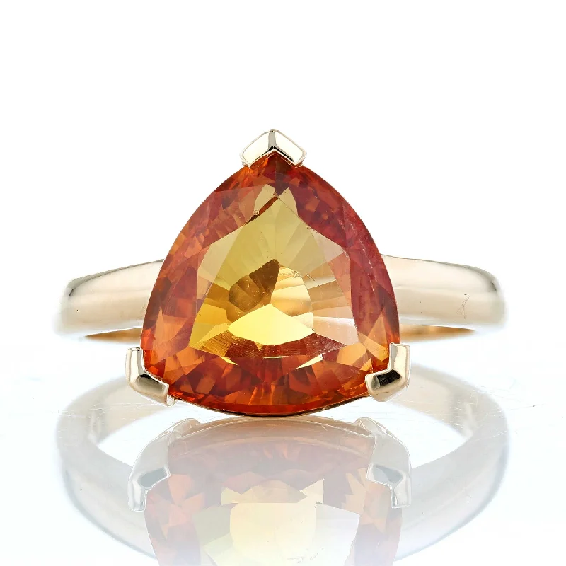 Ladies Rings with Lapis-Trillion Cut Citrine Solitaire Ring