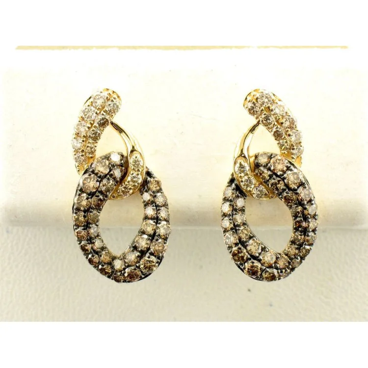 Ladies Earrings with Fibrolite-Le Vian 14K Honey Gold Earrings