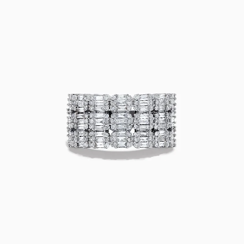 Ladies Rings Bright Colors-Classique 14K White Gold Diamond Ring