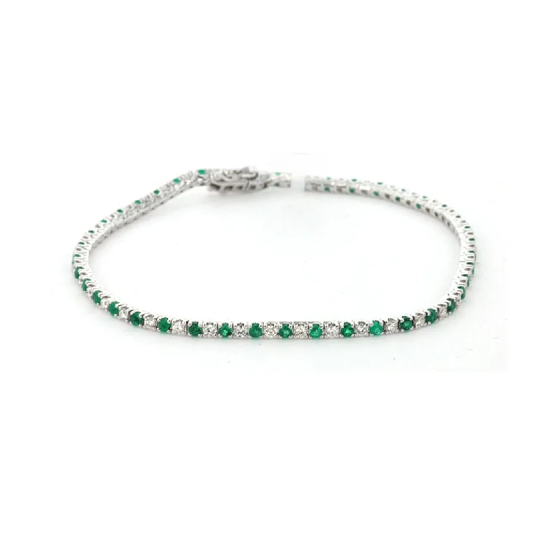 Braided Bracelets -Emerald & Diamond Eternity Bracelet | M10278861