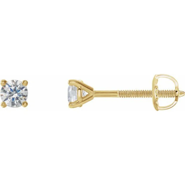 Ladies Earrings with Celestite-14K Yellow 1/8 CTW Natural Diamond Cocktail-Style Earrings