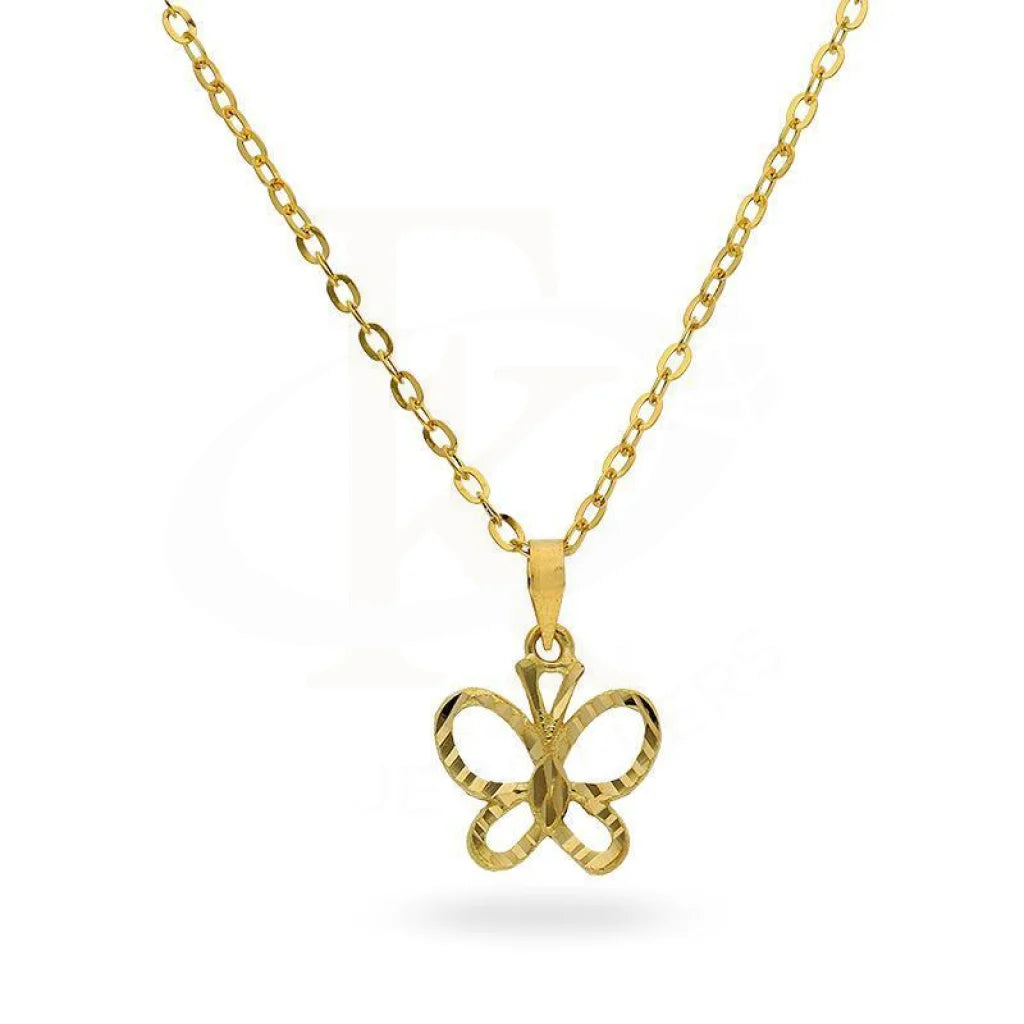 Handmade Necklaces -Gold Butterfly Shaped Necklace (Chain with Pendant) 18KT - FKJNKL18K2377