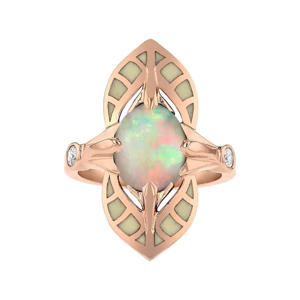 Ladies Rings for Veterans-Art Nouveau Opal Ring