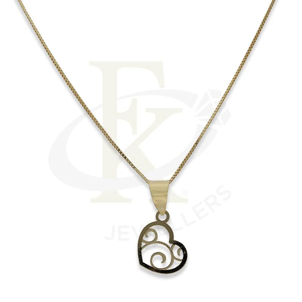 Whimsical Necklaces -Gold Necklace (Chain with Heart Pendant) 18KT - FKJNKL18K2300