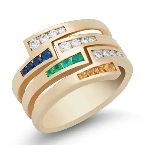 Ladies Rings with Aventurine-Stackable fashion ring or mother's ring