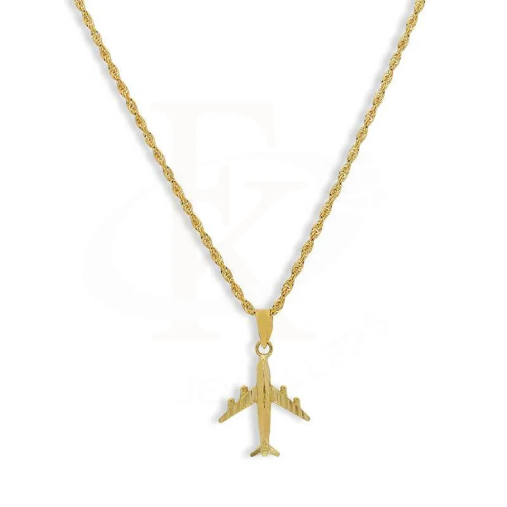 Fairy Necklaces -Gold Necklace (Chain With Airplane Pendant) 18KT - FKJNKL18K3113